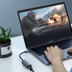 Ugreen išorinis tinklo adapteris RJ45 - USB Type C (1000 Mbps / 1 Gbps) Gigabit Ethernet pilkas (CM199)