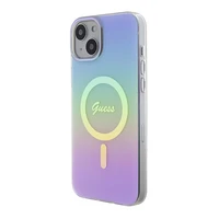 Guess GUHMP15SHITSU iPhone 15 6.1" violetinis/violetinis kietas dėklas IML Iridescent MagSafe