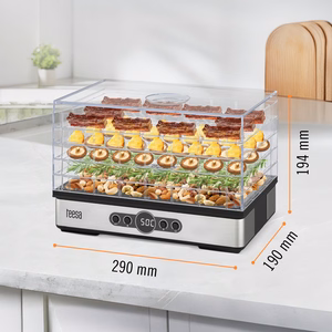 TEESA grybų, daržovių ir vaisių džiovyklė, 400 W, 5 padėklai, ekranas, oro cirkuliacija