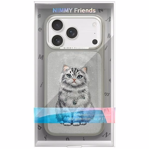 Nimmy Lucky Fashion Cat MagSafe dėklas iPhone 17 Pro pilkas