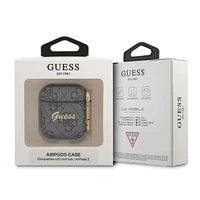 Guess 4G Script Metal Collection dėklas AirPods 1 / 2 - Pilkas