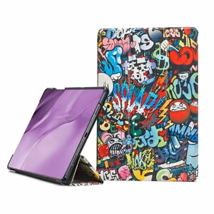 Dėklas Reach Smart Leather Samsung X110/X115 Tab A9 8.7/X130/X135 Tab A11 8.7 graffiti