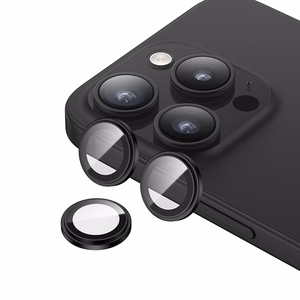 Benks Grūdintas stiklas DR Safyro Objektyvo Apsauga kamerai Iphone 15 Pro/15 Pro Max (3 objektyvai) juodas