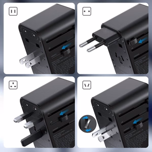 Universalus kelioninis įkroviklis Choetech PD5009 65W 2xUSB-C/USB-A juodas