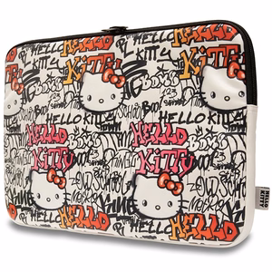 Hello Kitty PU Metal Logo dėklas 14" nešiojamam kompiuteriui - smėlinis