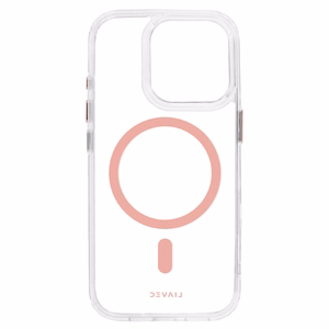 Liavec Blizgus Magnetinis Skaidrus dėklas telefonui Iphone 15 Pro Max rožinė