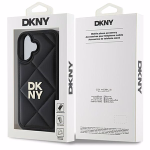 DKNY putuotas Stack logotipas dėklas telefonui iPhone 16 - juodas
