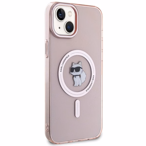 Dėklas telefonui Karl Lagerfeld IML Choupette Magnetinis MagSafe iPhone 15 Plus - rožinis (m)