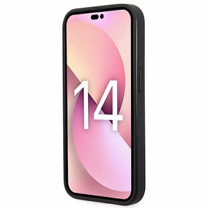 Karl Lagerfeld Saffiano Choupette Head Patch dėklas telefonui iPhone 14 Pro Max - sidabrinis