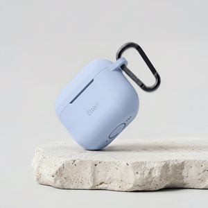 Etteri silikoninis dėklas, skirtas AirPods 4 šviesiai mėlynas