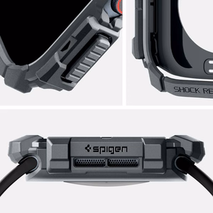 Spigen Rugged Armor dėklas Apple Watch 10 46mm laikrodžiui - pilkas