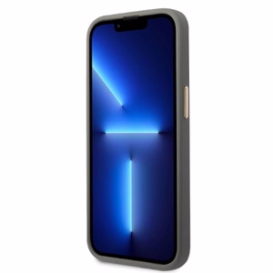 Guess GUHMP13MSAPSTG iPhone 13 6.1" pilkas/pilkas kietas dėklas Peony Logo Plate Magnetinis