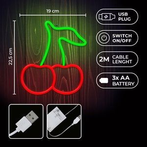 Neon LED Light CHERRY žalias raudonas NNE23 Neolia