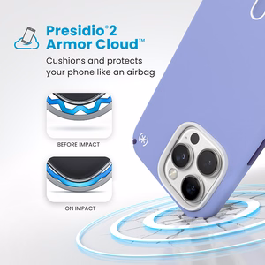 Speck Presidio2 Pro dėklas su MagSafe ir ClickLock, skirtas iPhone 16 Pro Max, „Future Lavender/Cassis Purple“