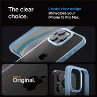 Dėklas telefonui Spigen Crystal Hybrid iPhone 15 Pro Max - skaidrus mėlynas (m)