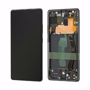 LCD ekranas Samsung G770F S10 Lite su jutikliniu ekranu ir rėmu juodas originalus (naudotas Grade A)