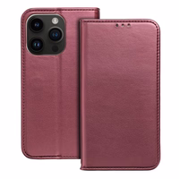 SMART MAGNETO knygos dėklas IPHONE 16 Plus bordo
