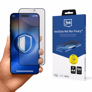Apsauginis stiklas 3mk Hardglass Matt Max Privacy Apple iPhone 15 Plus/16 Plus