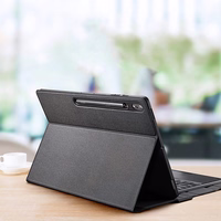 DUX DUCIS dėklas DK sulankstomas su belaidže klaviatūra su apšvietimu SAMSUNG Tab S10 Ultra/S9 Ultra/S8 Ultra juodas