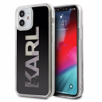 KARL LAGERFELD KLHCP12SKLMLBK IPHONE 12 MINI 5.4 "juodas Kietas dėklas KARL LOGO GLITTER