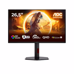 AOC G4 Q27G4SDR kompiuterio monitorius 67.3 cm (26.5") 2560 x 1440 pikselių Quad HD QD-OLED juodas, raudonas