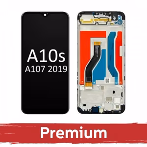 Ekranas skirtas Samsung A107 A10s juodas su rėmeliu OEM