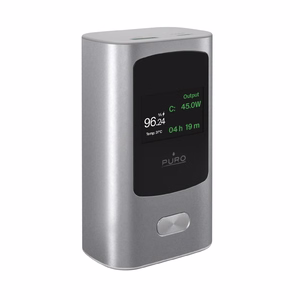 Puro 45W 10000mAh USB-A USB-C išorinė baterija su ekranu - pilka