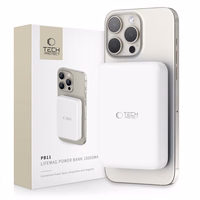 Tech-Protect LifeMag PB11 išorinė baterija su MagSafe 10000mAh 15W USB-C jungtimi - balta + USB-C kabelis