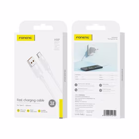 FONENG laidas XS07 USB-C 3A 1M baltas