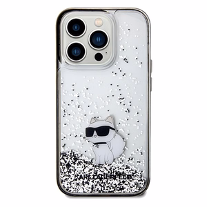 Karl Lagerfeld Liquid Glitter Choupette dėklas telefonui iPhone 14 Pro Max - permatomas