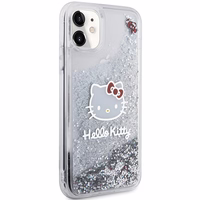 Hello Kitty skystas blizgučių žavesio katės galvos dėklas telefonui iPhone 11 / Xr - sidabrinis