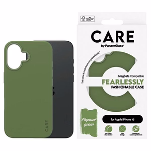 CARE by PanzerGlass Mados dėklas iPhone 16 6.1 – žalias Magnētinis MagSafe