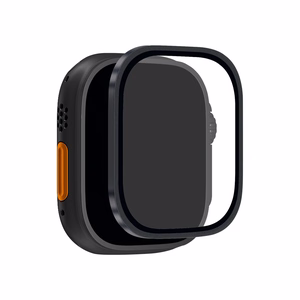 "Puro" grūdintas stiklas su titano rėmeliu, skirtas "Apple Watch Ultra" / "Ultra 2" / "Ultra 3M" - Juodas