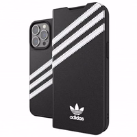Adidas OR knygelės tipo dėklas PU iPhone 13 Pro / iPhone 13 – juodas ir baltas