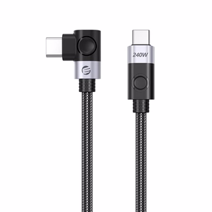 Orico CW240 kampinis USB-C–USB-C PD, 240 W, 20 Gbps laidas, 0,5 m – juodas