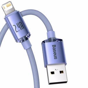 Baseus kabelis Crystal Shine USB - Lightning 2,0 m 2,4A violetinis