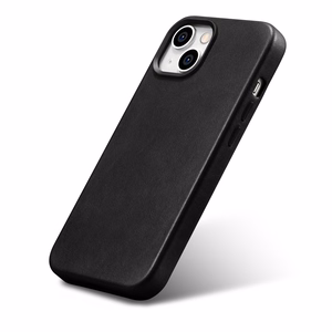 Чехол iCarer Oil Wax Premium Leather для iPhone 14 Plus магнитный кожаный с MagSafe чёрный