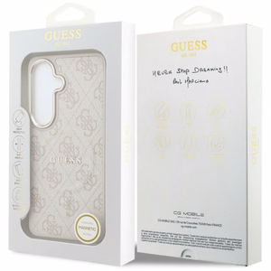 Guess dėklas 4G Embossed Ring MagSafe skirtas Samsung Galaxy S26 rožinis