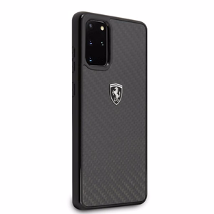 Ferrari FEHCAHCS67BK kietas dėklas Samsung S20+ G985 Carbon Heritage – juodas
