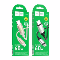 Kabelis USB C į USB C Hoco 3A 60W 1 m X117 juodas