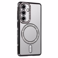 Bling magnetinis dėklas telefonui Samsung Galaxy A55 5G juodas