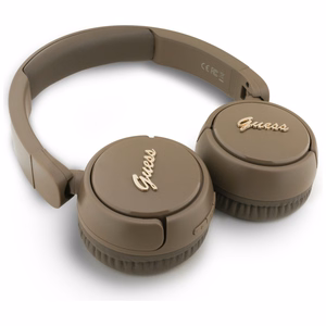 Guess belaidės ausinės BT HEADPHONES SCRIPT METAL LOGO rudos