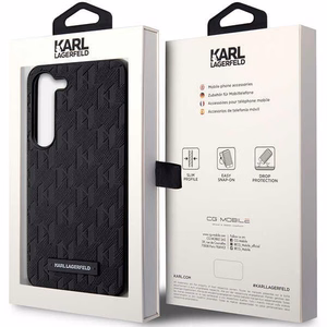 Karl Lagerfeld KLHCS23MSAKLHPK S23+ S916 kietas dėklas juodas/juodas Saffiano Mono Metalinis Logotipas