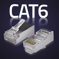Qoltec 54556 RJ45 modulinė jungtis | CAT6 | FTP |Auksuoti kontaktai | 100 vienetų