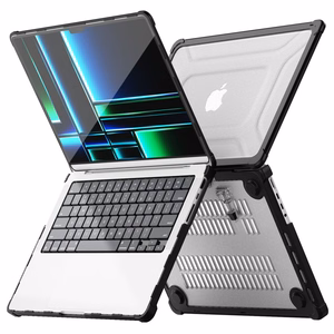 Tech-Protect SmartShell Pro deklas Macbook Pro 14 M1 / M2 / M3 / M4 / M5 2021-2025 - Juodas ir skaidrus