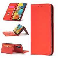 Magnetinis kortelių dėklas Samsung Galaxy A13 5G piniginė kortelių laikiklis raudonas