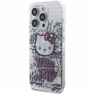 Hello Kitty IML katė ant plytų grafičių dėklas telefonui iPhone 14 Pro - baltas