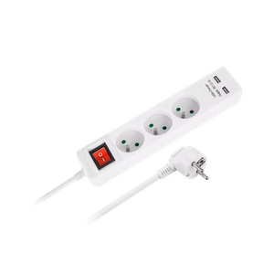 Rebel ilgintuvas, 3 lizdai + 2 USB lizdai, su jungikliu, 5 m