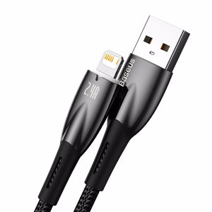 USB kabelis Lightning įrenginiams Baseus Glimmer Series, 2.4A, 2m (juodas)