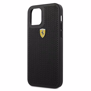 Ferrari FESPEHCP12MBK iPhone 12/12 Pro 6.1" juodas/juodas kietas dėklas On Track Perforated